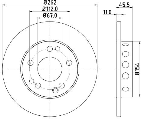 HELLA 8DD 355 125-671 - Спирачен диск vvparts.bg