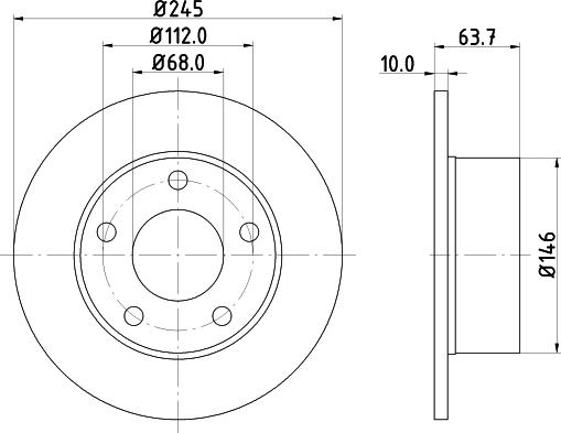 HELLA 8DD 355 125-001 - Спирачен диск vvparts.bg