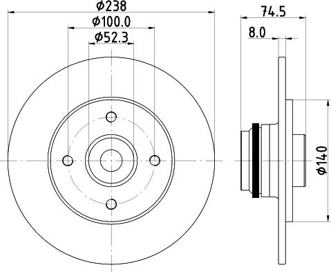 HELLA 8DD 355 125-161 - Спирачен диск vvparts.bg