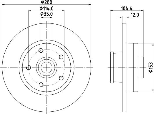 HELLA 8DD 355 125-281 - Спирачен диск vvparts.bg