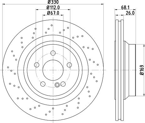 HELLA 8DD 355 126-402 - Спирачен диск vvparts.bg