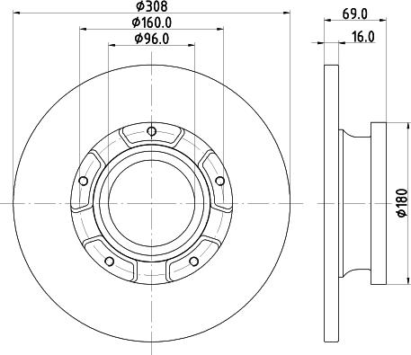 HELLA 8DD 355 126-591 - Спирачен диск vvparts.bg