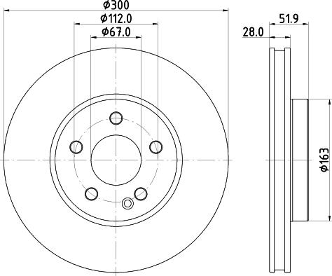 HELLA 8DD 355 126-511 - Спирачен диск vvparts.bg