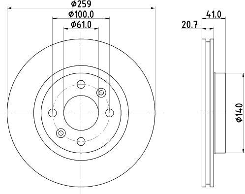 HELLA 8DD 355 134-191 - Спирачен диск vvparts.bg