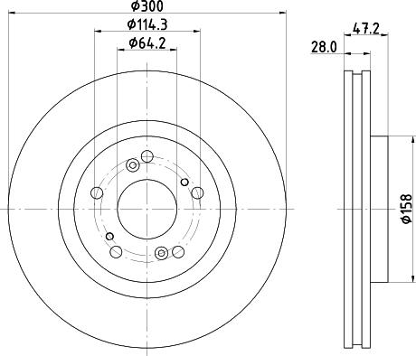 HELLA 8DD 355 126-791 - Спирачен диск vvparts.bg