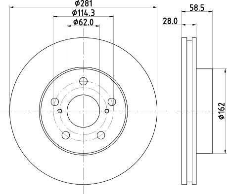 HELLA 8DD 355 126-761 - Спирачен диск vvparts.bg