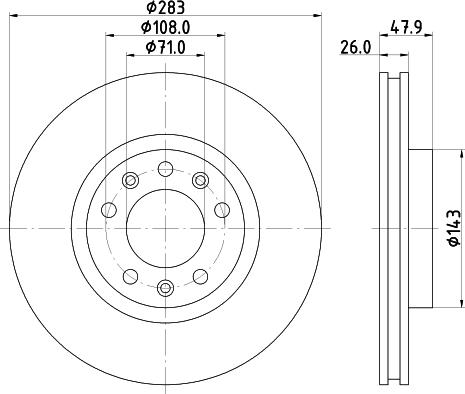 HELLA 8DD 355 120-481 - Спирачен диск vvparts.bg