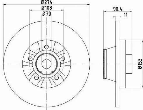 HELLA 8DD 355 120-571 - Спирачен диск vvparts.bg