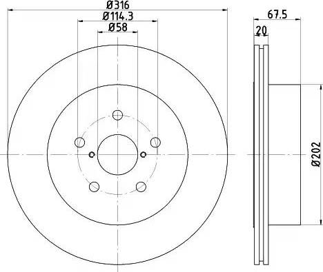 HELLA 8DD 355 120-201 - Спирачен диск vvparts.bg