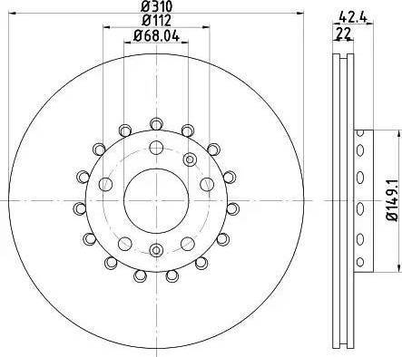 HELLA 8DD 355 121-751 - Спирачен диск vvparts.bg