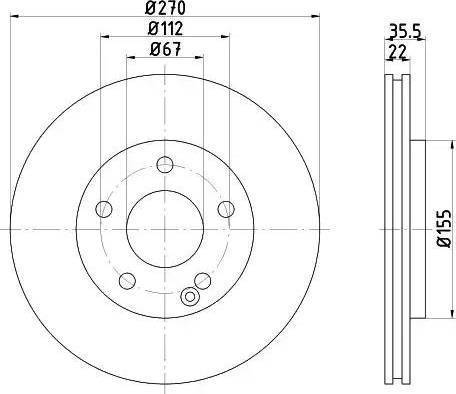 HELLA 8DD 355 110-231 - Спирачен диск vvparts.bg