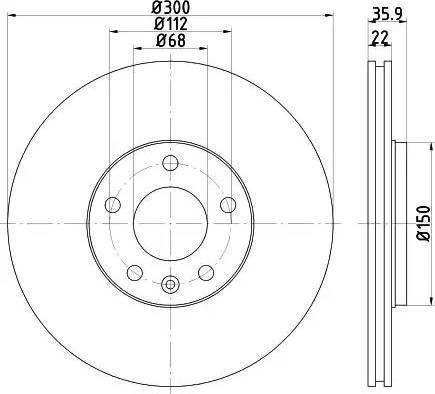 HELLA 8DD 355 111-831 - Спирачен диск vvparts.bg