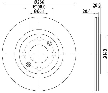 HELLA 8DD 355 123-961 - Спирачен диск vvparts.bg