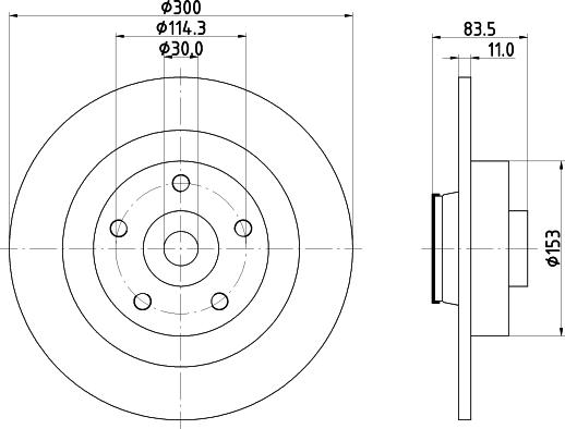 HELLA 8DD 355 123-401 - Спирачен диск vvparts.bg