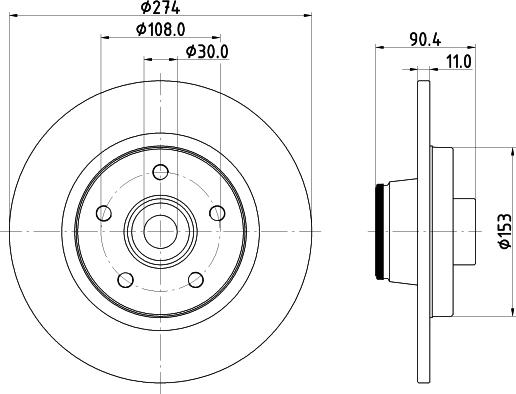 HELLA 8DD 355 123-421 - Спирачен диск vvparts.bg