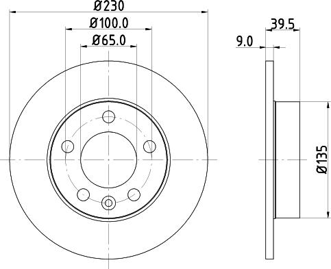 HELLA 8DD 355 123-541 - Спирачен диск vvparts.bg