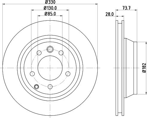 HELLA 8DD 355 123-691 - Спирачен диск vvparts.bg