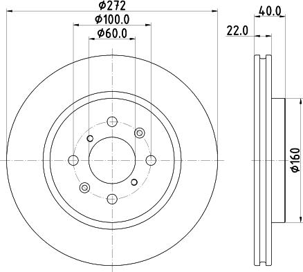 HELLA 8DD 355 123-071 - Спирачен диск vvparts.bg