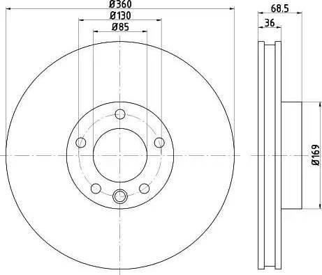 HELLA 8DD 355 123-201 - Спирачен диск vvparts.bg