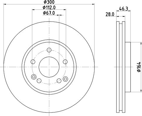 HELLA 8DD 355 123-811 - Спирачен диск vvparts.bg