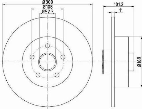 HELLA 8DD 355 120-121 - Спирачен диск vvparts.bg