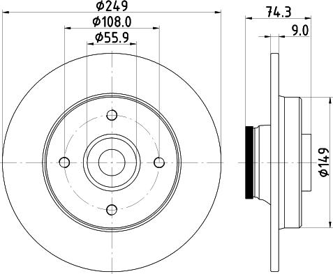 HELLA 8DD 355 123-301 - Спирачен диск vvparts.bg