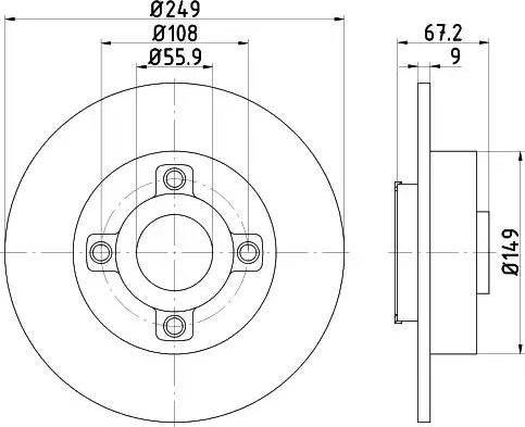 HELLA 8DD 355 111-331 - Спирачен диск vvparts.bg