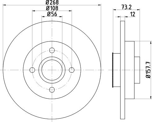 HELLA 8DD 355 123-261 - Спирачен диск vvparts.bg