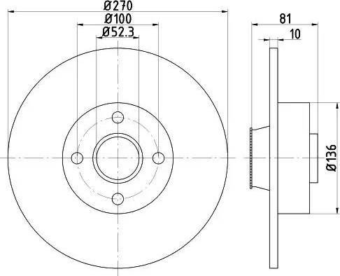 HELLA 8DD 355 113-491 - Спирачен диск vvparts.bg