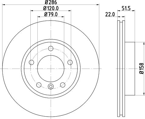 HELLA 8DD 355 123-721 - Спирачен диск vvparts.bg