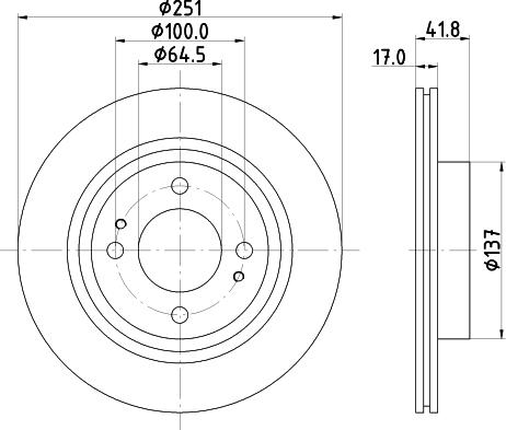 HELLA 8DD 355 122-991 - Спирачен диск vvparts.bg