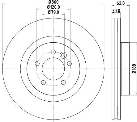 HELLA 8DD 355 122-922 - Спирачен диск vvparts.bg