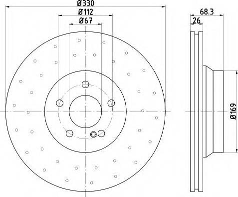 HELLA 8DD 355 122-572 - Спирачен диск vvparts.bg