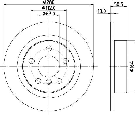 HELLA 8DD 355 122-661 - Спирачен диск vvparts.bg