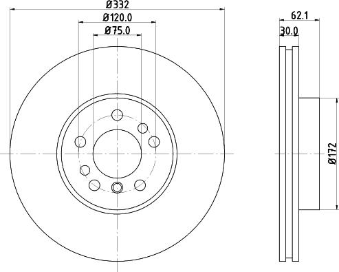 HELLA 8DD 355 122-012 - Спирачен диск vvparts.bg