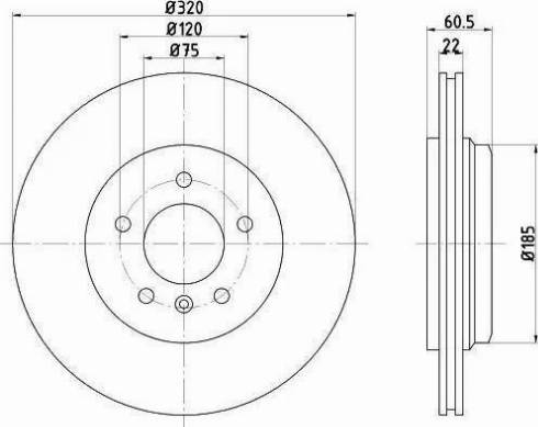 HELLA 8DD 355 122-101 - Спирачен диск vvparts.bg