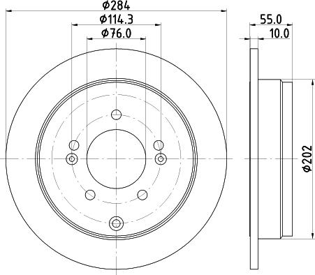 HELLA 8DD 355 122-291 - Спирачен диск vvparts.bg