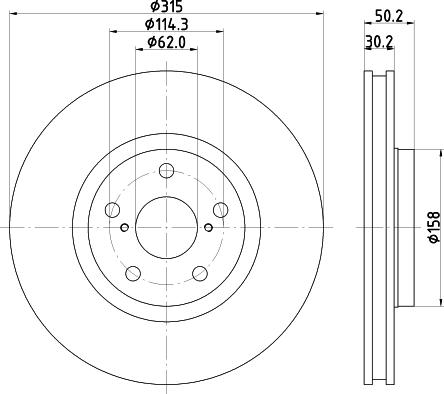 HELLA 8DD 355 122-241 - Спирачен диск vvparts.bg