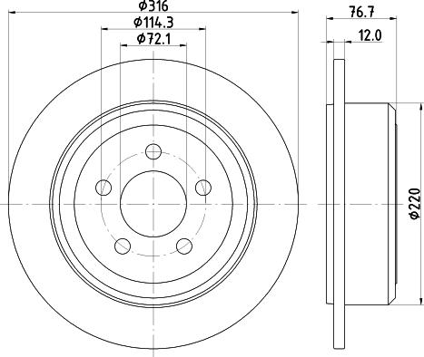 HELLA 8DD 355 122-221 - Спирачен диск vvparts.bg