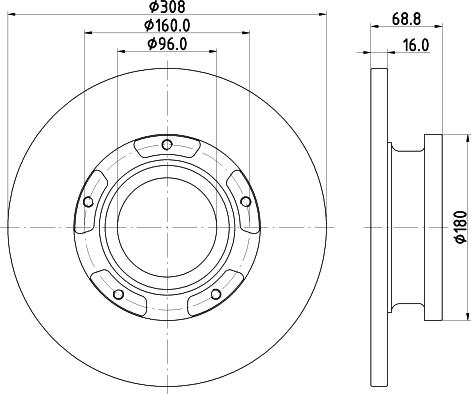 HELLA 8DD 355 122-761 - Спирачен диск vvparts.bg