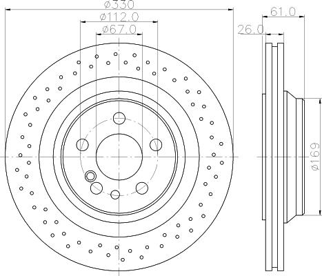 HELLA 8DD 355 122-702 - Спирачен диск vvparts.bg