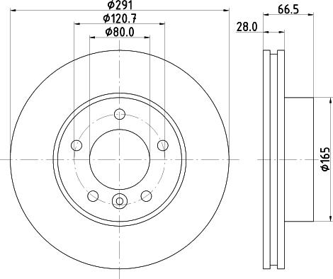 HELLA 8DD 355 122-782 - Спирачен диск vvparts.bg