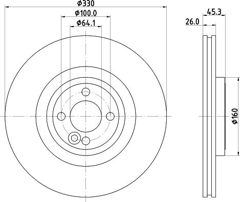 HELLA 8DD 355 122-731 - Спирачен диск vvparts.bg