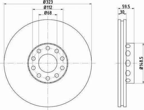 HELLA 8DD 355 121-001 - Спирачен диск vvparts.bg