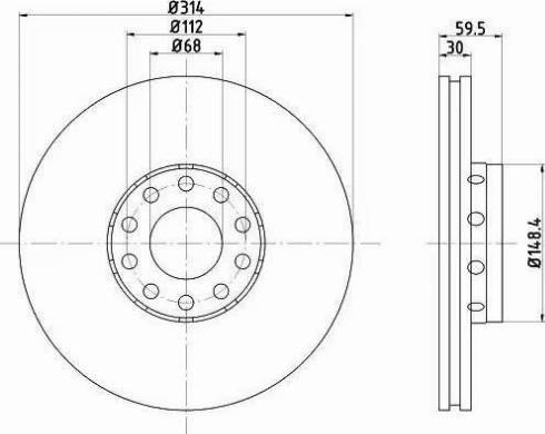 HELLA 8DD 355 104-351 - Спирачен диск vvparts.bg