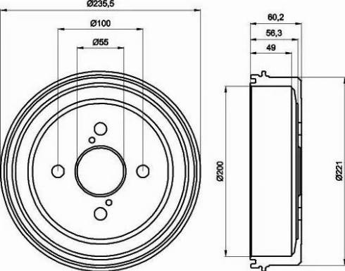 HELLA 8DT 355 300-511 - Спирачен барабан vvparts.bg