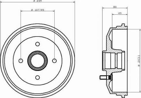 HELLA 8DT 355 300-171 - Спирачен барабан vvparts.bg