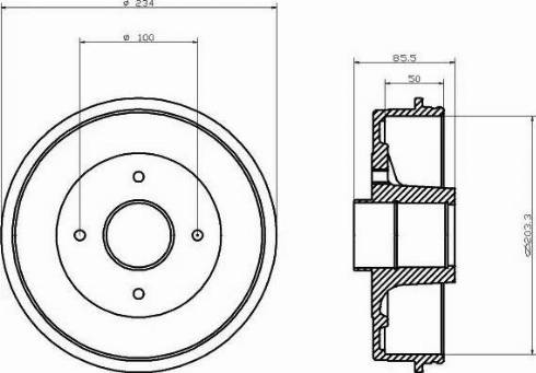 HELLA 8DT 355 300-241 - Спирачен барабан vvparts.bg