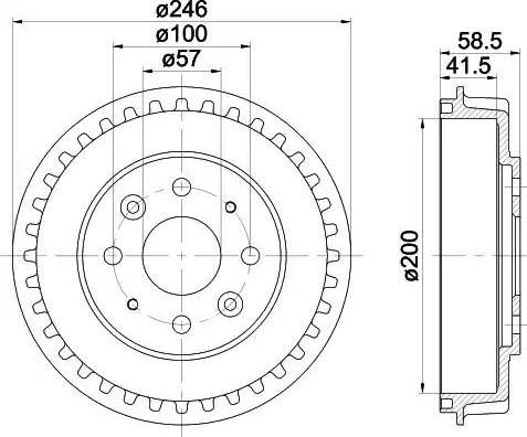 HELLA 8DT 355 300-781 - Спирачен барабан vvparts.bg