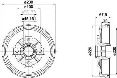 HELLA 8DT 355 301-941 - Спирачен барабан vvparts.bg